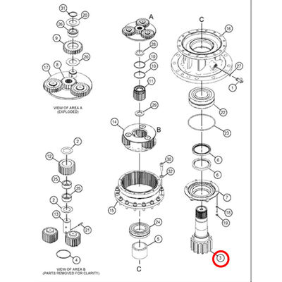 Asse di cambio dell'oscillazione dell'asse 320C 148-4636 di Swing Motor Pinion dell'escavatore di Cat320c