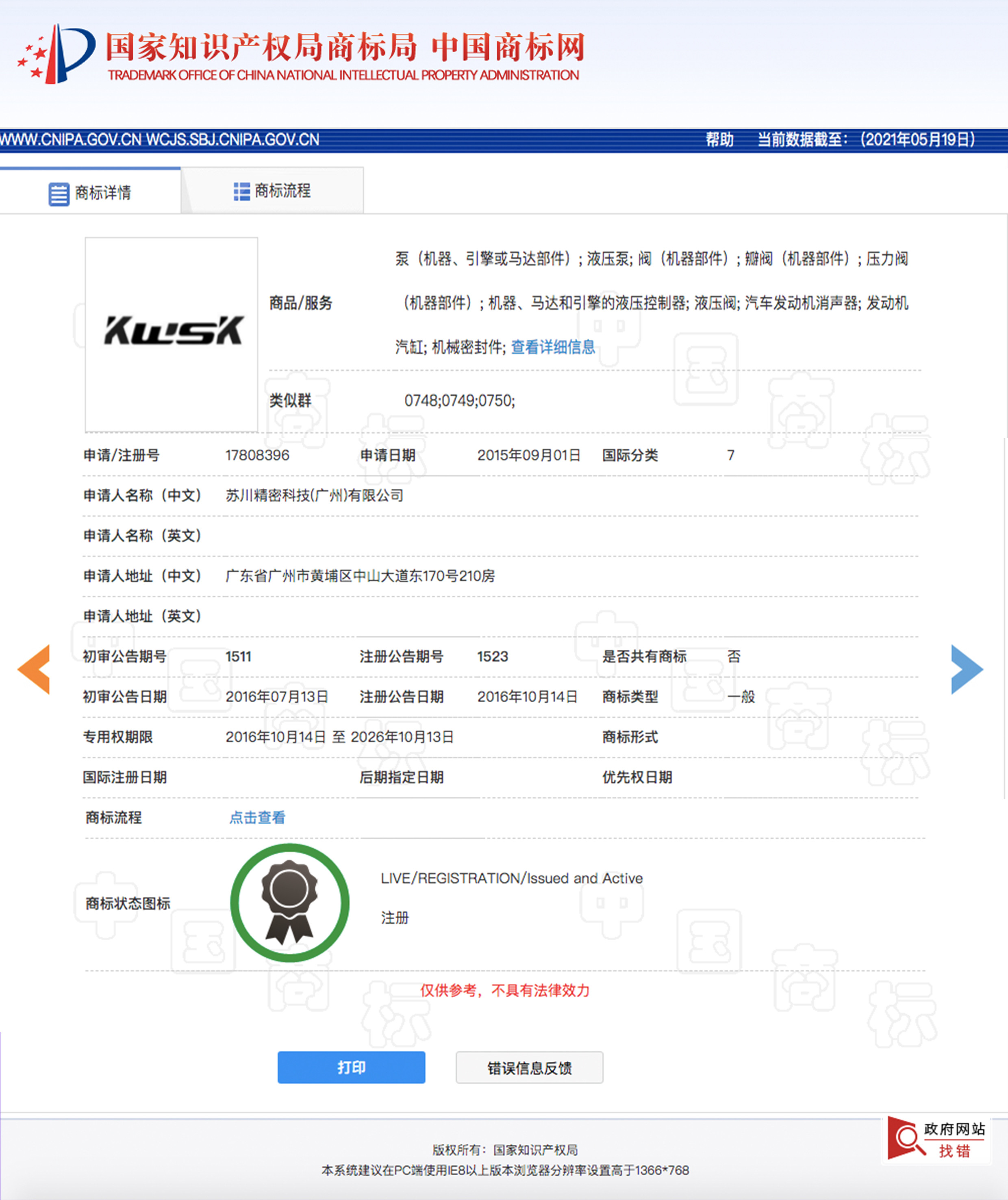 La CINA SuChuan Precision Technology (Guangzhou) Co,. Ltd. Certificazioni